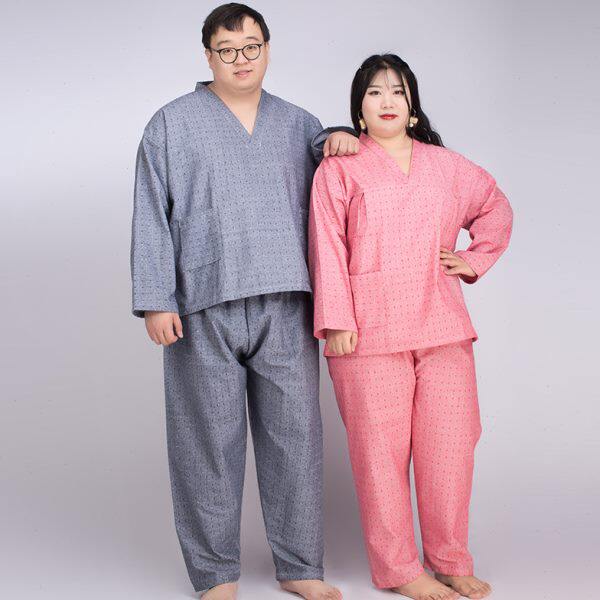 300斤男女款长袖浴服汗蒸服全棉桑拿服特大码足疗按摩家居服睡衣