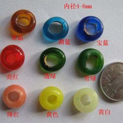10个宝琉阁手工大孔琉璃隔片返老琉璃珠子手链圈圈内径4-6mm