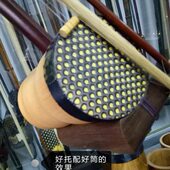 圆筒二胡精品铜轴镶银丝黑醊枝花鼓大筒黑檀大筒配高档盒花古大筒