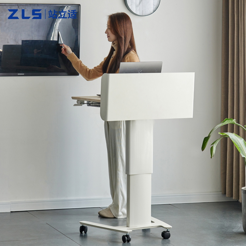 升降演讲台发言台现代o简约教室会议室可移动小讲台桌子主持发言