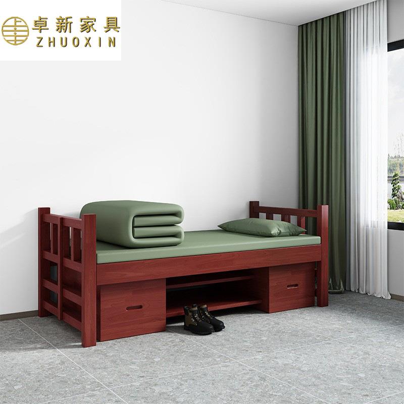 实木床制式营具多功能家具功能床宿舍单人床储物床纯实木简约