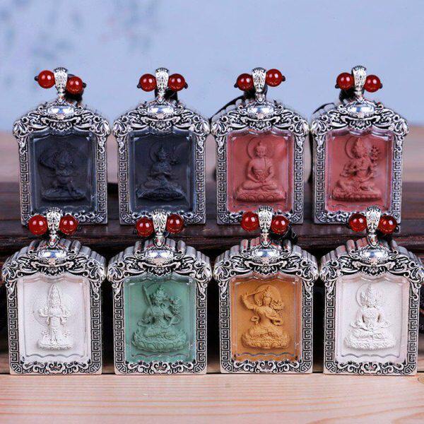 擦擦嘎乌盒藏式千手观音阿弥陀佛吊坠尼泊尔噶乌盒