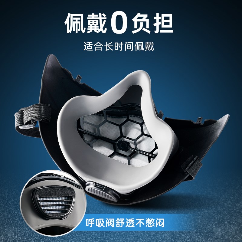 防尘面罩全脸防护防粉尘装修y工地打磨电焊透明呼吸工业防护面罩