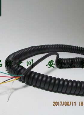 全新铜丝8芯5.0外径PU弹簧线卷长380MM/卷高18MM2边200MM螺旋电缆