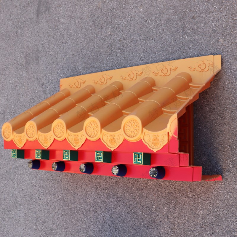 梦古金彩特大特厚免架子瓦青v出于蓝树脂仿古中式一体彩绘装饰屋