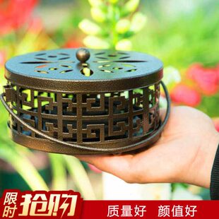 防火蚊香盒带盖便携蚊香盘托蚊香炉安全蚊香架大号复古创意装饰