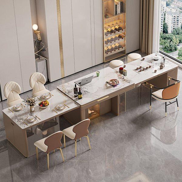 岛台餐桌一体轻奢岩板可伸缩小户型多功能现简约家用餐桌椅组合,住宅家具,岛台餐桌,淘宝优惠券,粉丝福利购,淘宝优惠卷