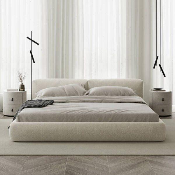 意式极简1.5双人科技布布艺床现代轻奢主卧1.8米网红泡芙榻榻米床,住宅家具,布艺床,淘宝优惠券,粉丝福利购,淘宝优惠卷