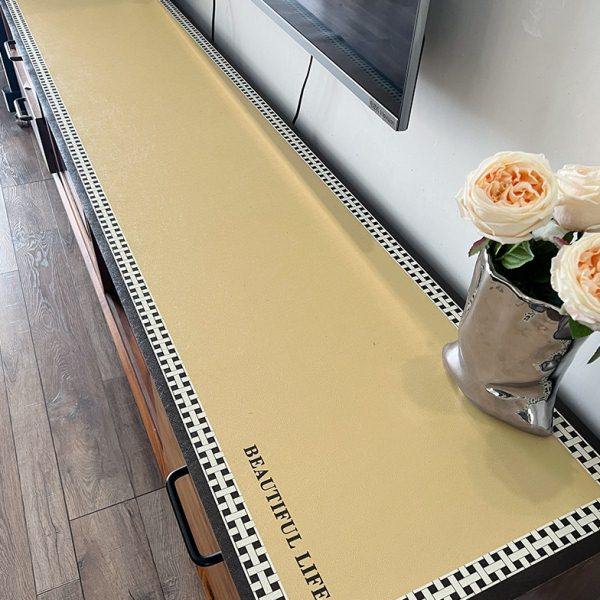 【皮革电视柜垫】桌布防水防油免洗轻奢高级长方形学生书桌垫定制,居家布艺,茶几垫,淘宝优惠券,粉丝福利购,淘宝优惠卷