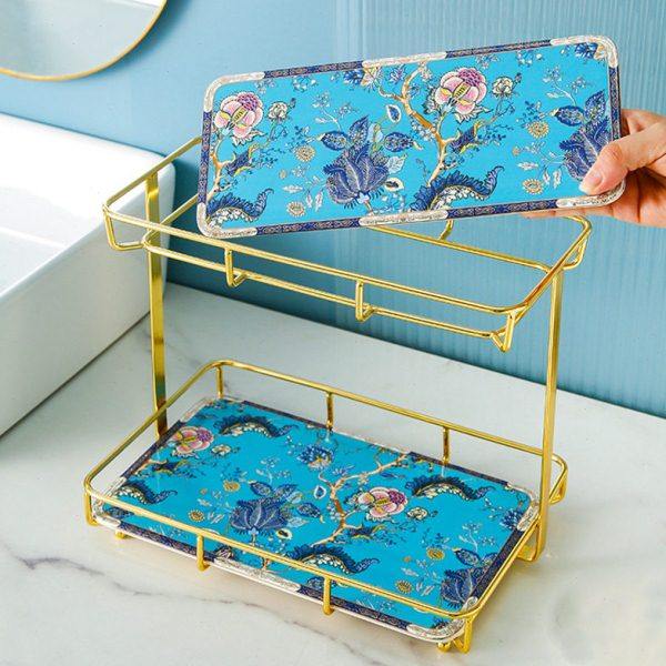 卫生间洗手洗漱台面置物架浴室厕所轻奢桌面梳化妆用品收纳架子盒,收纳整理,化妆品收纳架,淘宝优惠券,粉丝福利购,淘宝优惠卷