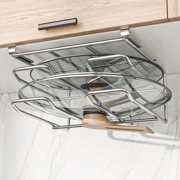 免钉橱柜下悬挂砧板架304不锈钢锅盖架菜板架厨房用品收纳置物道,厨房/烹饪用具,锅盖架/锅盖收纳垫,淘宝优惠券,粉丝福利购,淘宝优惠卷