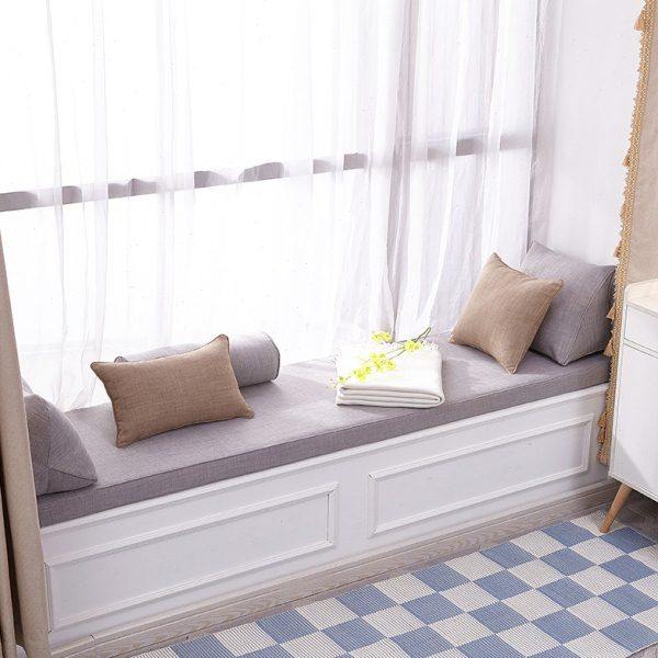 飘窗垫窗台垫定做加厚海绵阳台垫子简约榻榻米垫沙发坐垫亚麻布艺