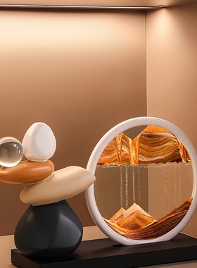 石润流沙画装饰客厅电视柜酒柜入口灯豪华U高端装修办公室