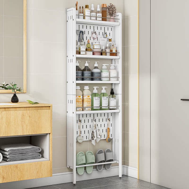 卫生间门后置物架落地多层洞洞板浴室夹H缝洗手间厕所缝隙窄收纳