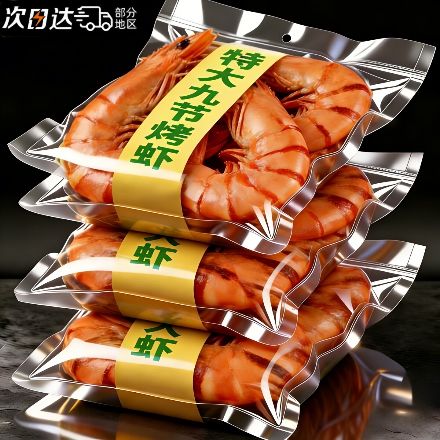 商超热销!九节烤虾干开袋即食特大号虾肉虾仁干货孕妇解馋零食品