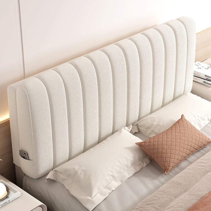 高级感床头靠垫泰迪绒改造榻榻米C靠枕奶油风床头软包靠背垫可拆
