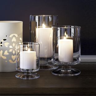 欧式创意烛台透明玻璃高教蜡烛杯软装婚庆飓风蜡烛台浪漫烛光晚餐