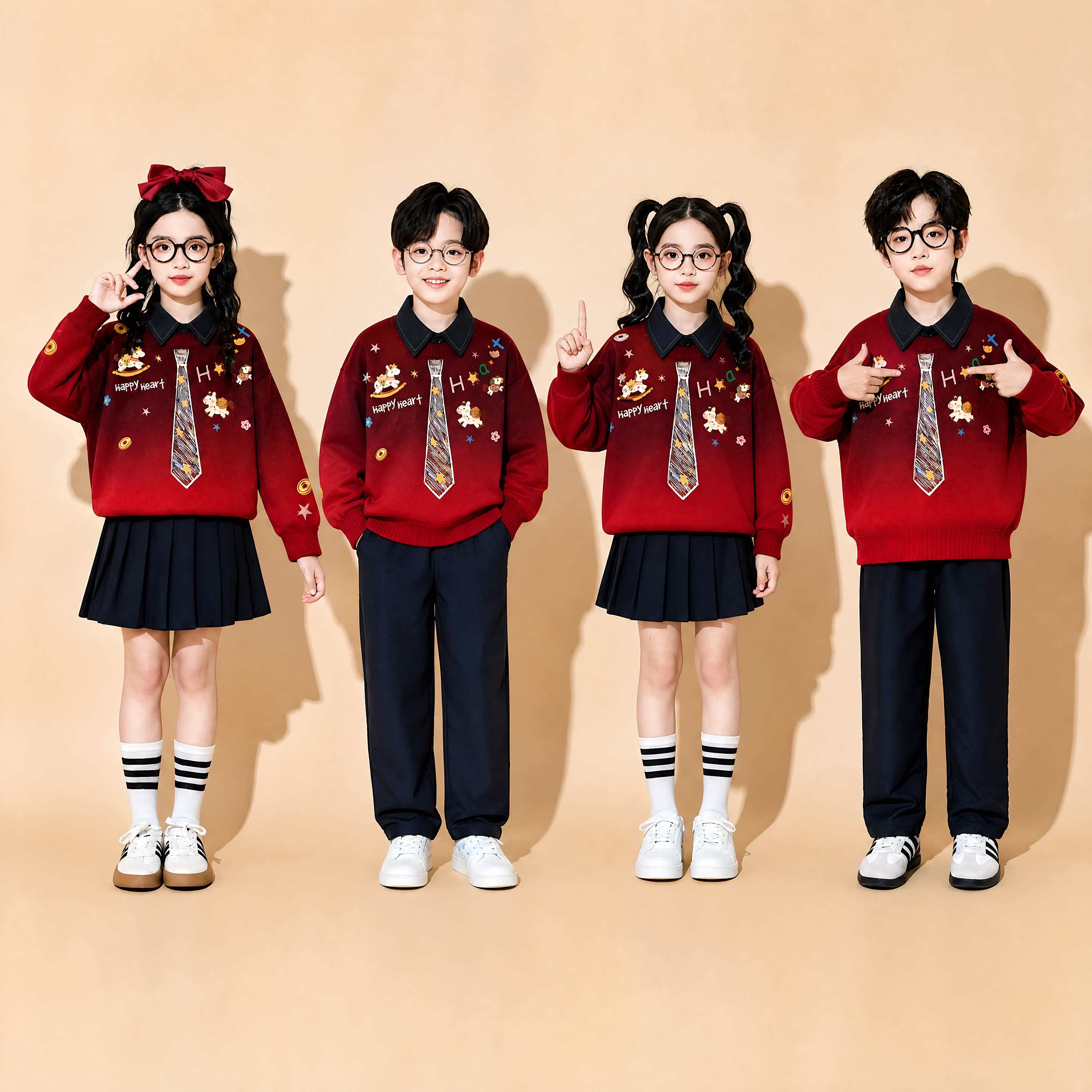 元旦儿童合唱服小学生英伦学院风