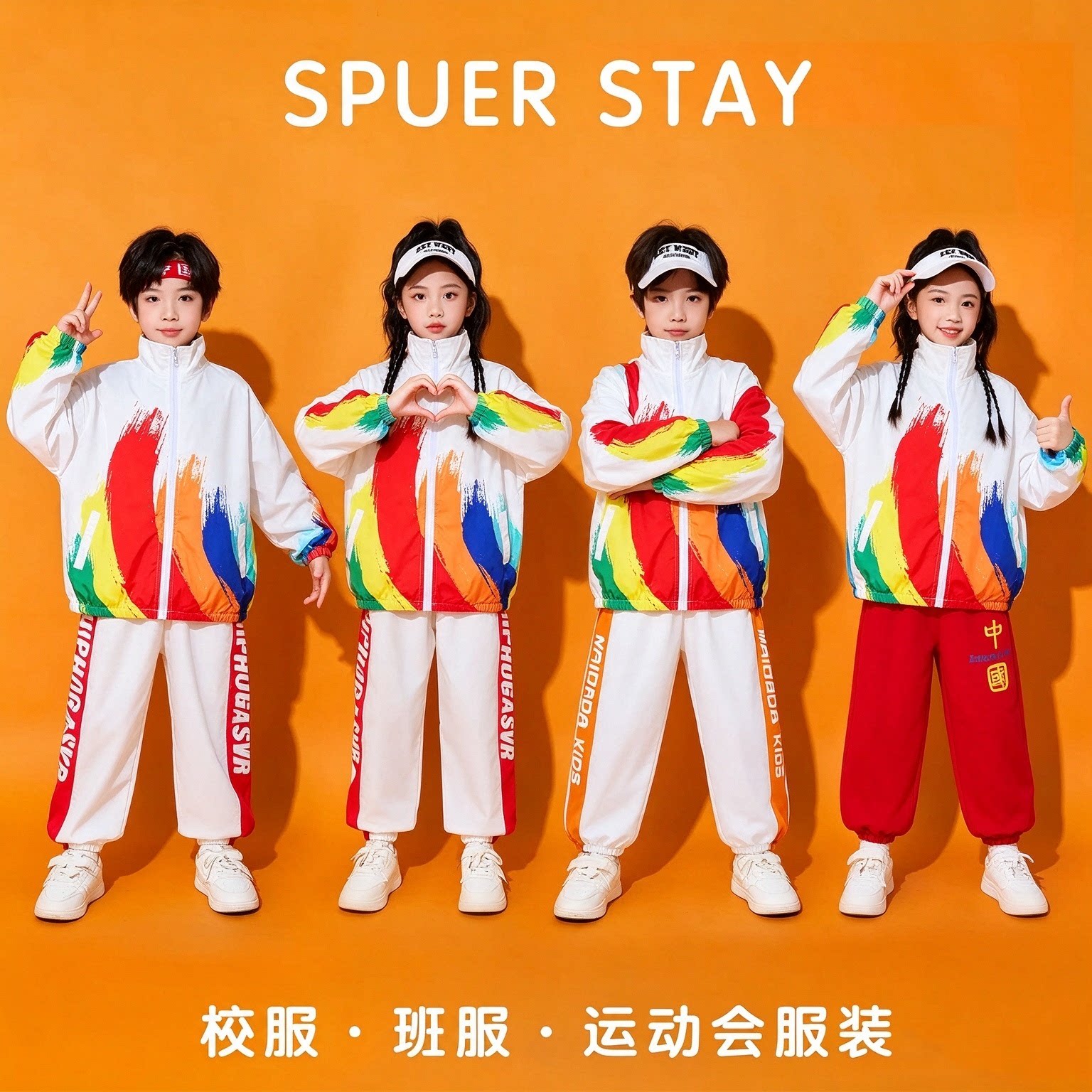 儿童啦啦队演出服小学生运动会服