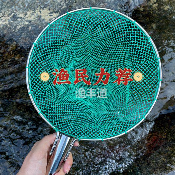 不锈钢实心圆形抄网头小鱼虾米超网小眼鱼捞一体抄网圈大物捞鱼网