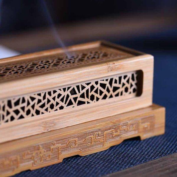 楠竹卧香炉线香盒竹木制熏香炉复古镂空焚香炉卧式藏香檀香托香座,家居饰品,香薰炉,淘宝优惠券,粉丝福利购,淘宝优惠卷