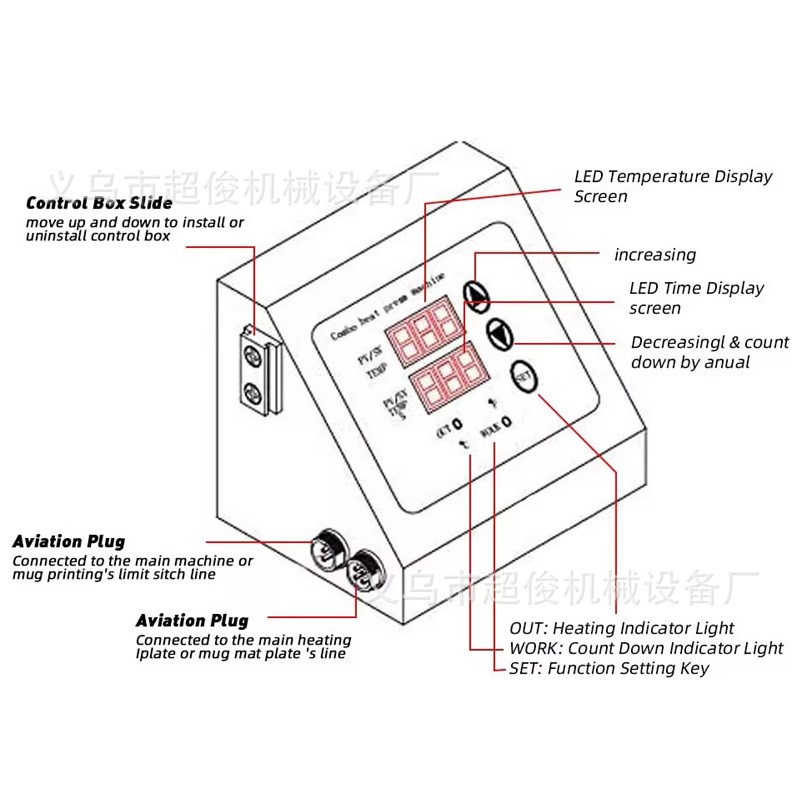 K型烫画机温控箱烤杯烤盘烤帽烫画机温控盒温控箱热转印机控制器