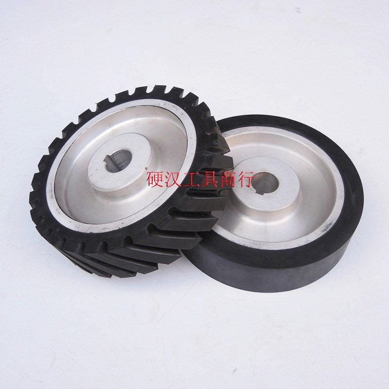 W砂带机橡胶轮被动轮铝芯砂带套轮抛光机打磨过砂抛光轮从动轮定