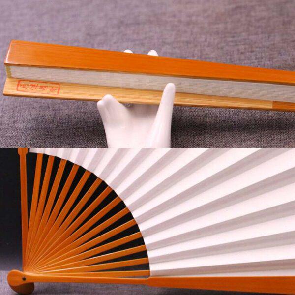 收藏名家周健纯手工精品50年老料玉竹大小骨同料玉折扇子95寸折扇