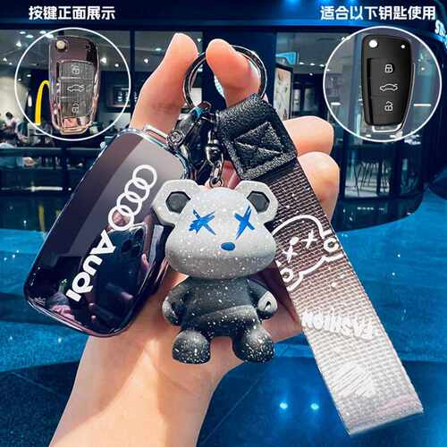 奥迪TT钥匙套Q7挂扣A6高档A3保护Q2L汽车用品Q3男女士A1壳包A7/8L