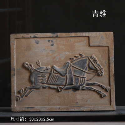 唐代摆陵六骏陶砖昭件古建砖雕壁画藏收艺术品古风老货老物件拓片