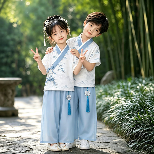 儿童中国风演出服国学唐装表演服