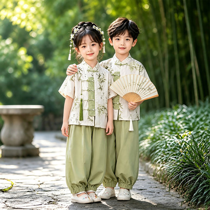 儿童中国风演出服新款小学生运动会开幕式班服幼儿园合唱国学唐装