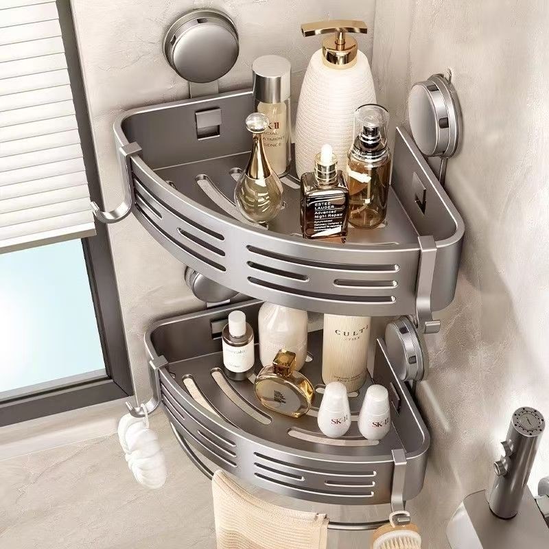 卫生间浴室三角h置物架免打孔壁挂式厕所洗手间洗漱台墙上收纳架