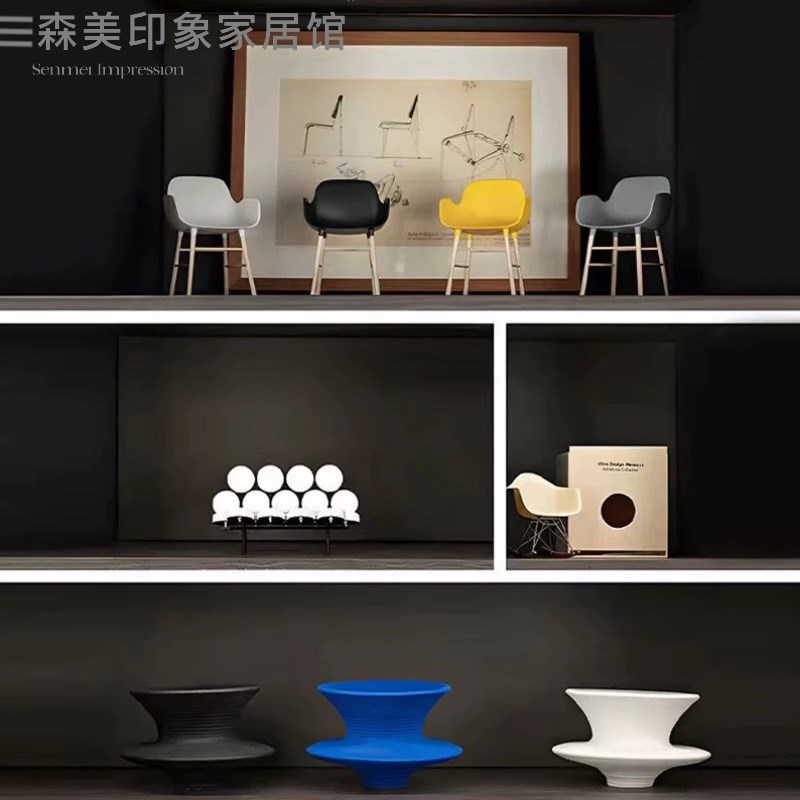 简约现代迷你微i型家具椅子模型艺术收藏展示装饰架酒店样板间摆