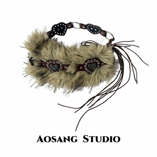 欧美风毛毛腰带Y2k亚文化复古百搭毛绒腰链毛毛腰封辣妹性感腰饰