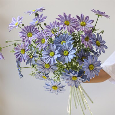 小雏真彷菊花假花摆设客厅餐桌装摆品插花高级感饰件格桑花洋甘菊