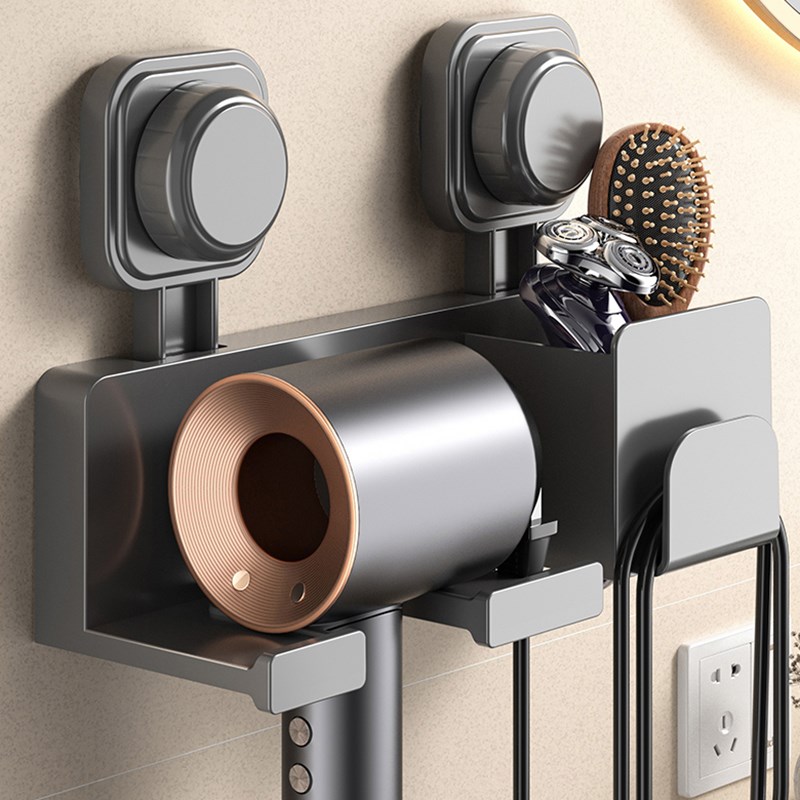 新款吸盘吹风机置物n架浴室免打孔壁挂支架卫生间电吹风风筒机挂