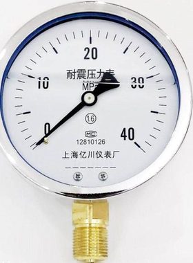 YN100耐震压力表0-1.6/2.5/4/6/10/16/25/40/60MPA抗震防振油压表