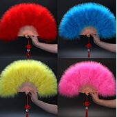 走秀羽毛扇子中式 仙气加厚绒毛扇子升级版 全绒加厚羽毛扇标准扇舞