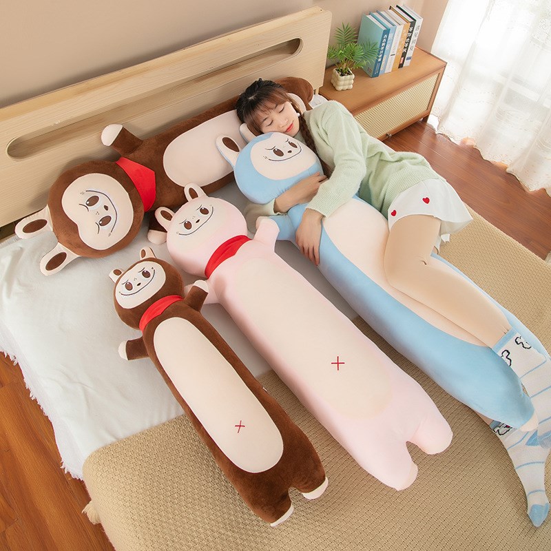 可爱拉布毛绒娃娃公仔labu玩偶抱枕圆柱枕头送女生儿童睡觉