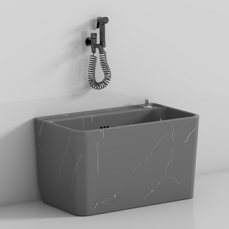 北欧灰岩板纹陶瓷拖把池家用阳台C卫生间洗拖布池户外落地式水池