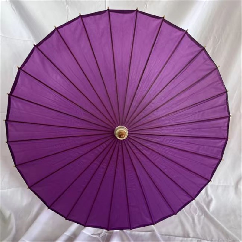 紫色纯色银魂j神乐神威高档油纸伞木葫芦顶竹伞骨