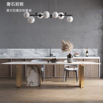 意式轻奢岩板餐桌现代简约长方形大理石餐桌小户型家用餐桌椅组合,住宅家具,岩板餐桌,淘宝优惠券,粉丝福利购,淘宝优惠卷