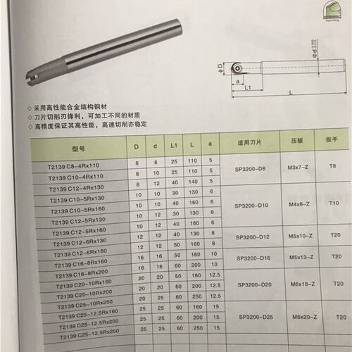 加2139半圆球头精铣刀杆 抗0T硬铣刀杆 C10-4R-1震0 C32-15R-250