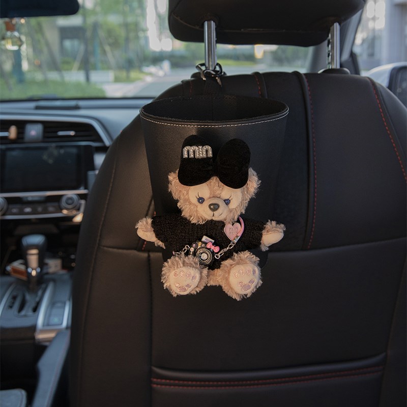 汽车垃圾桶纸巾盒二合一车载后排椅背挂式车N内置物桶收纳网红车