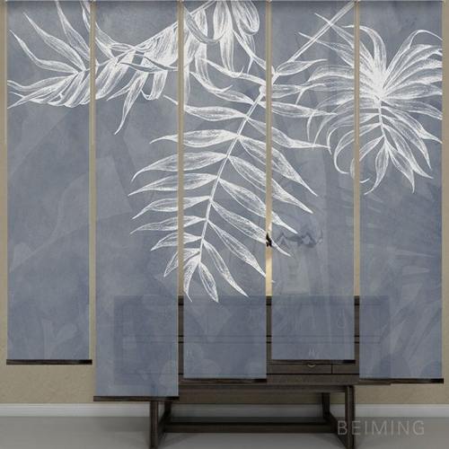 爱工艺北欧半透明隔断帘卷帘布艺屏风帘装饰隔断升降隔断装饰布帘