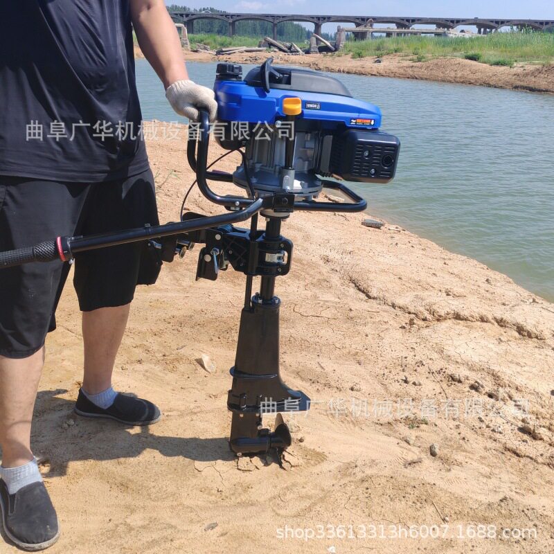 渔船木船汽油船外机 皮划艇船尾挂机 带档位铁船快艇挂浆机