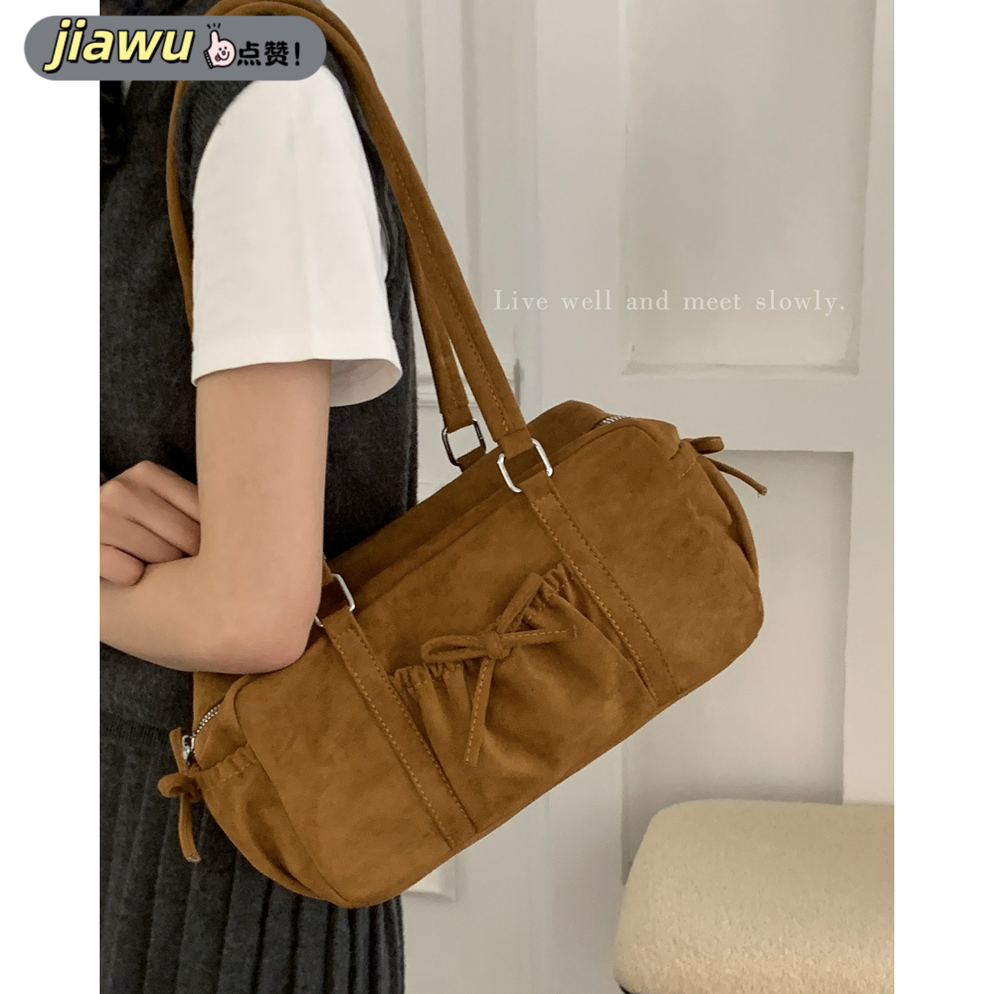 新款复古大容量女士腋下包手提麂