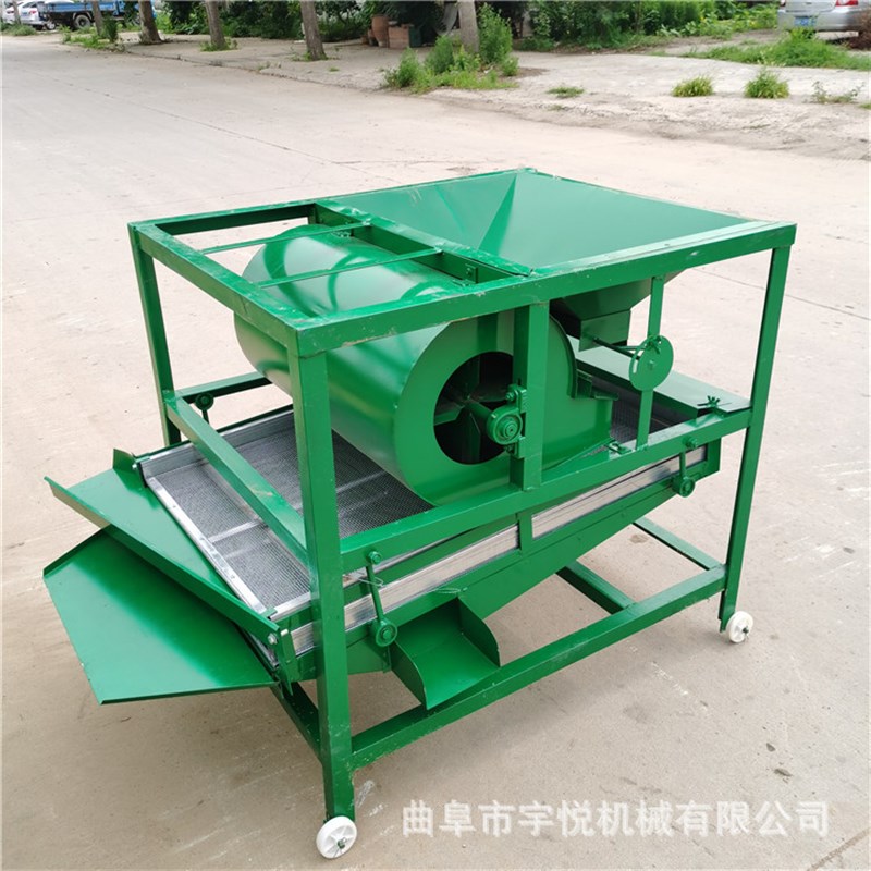 电动除杂筛选机 双层除杂震动筛 移动式山药豆子精选机