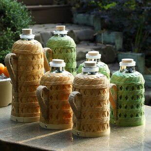 竹编热水瓶复古老式家用保温壶暖壶玻璃内胆大容量茶室酒店开水壶